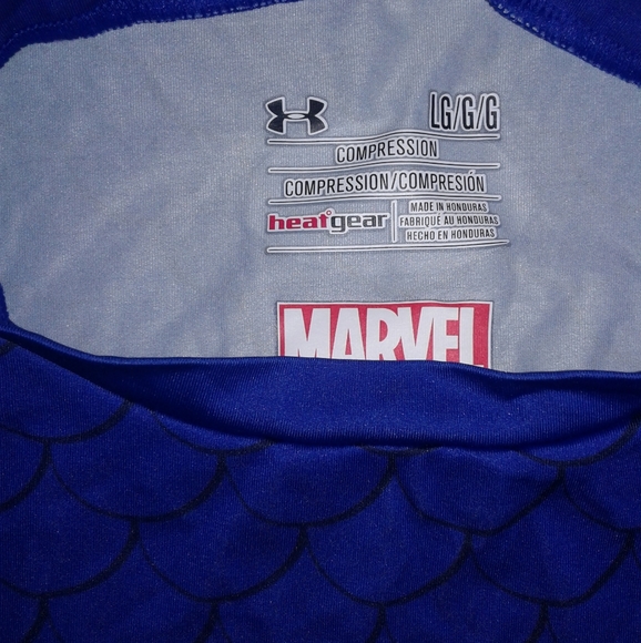 UNDER ARMOUR CAPTAIN AMERICA ALTER EGO COMPRESSION jersey shirts men sz L marvel - Picture 4 of 5